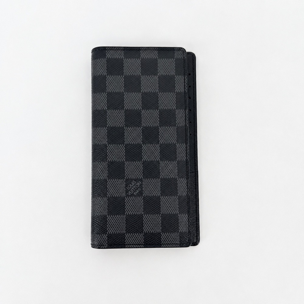 Louis Vuitton Brazza Wallet Mens Black Damier Graphite Luxury Designer Slim